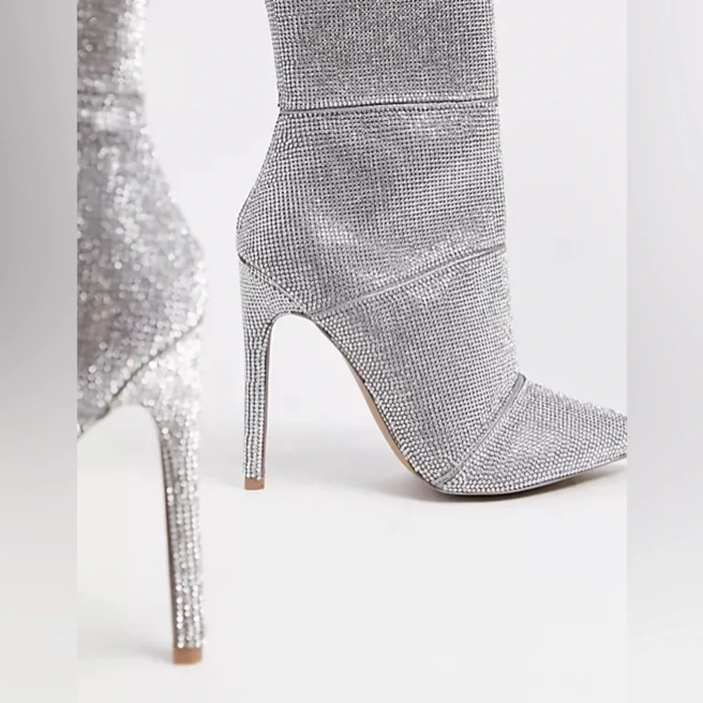 Winona Stiletto Rhinestone Ankle Boots - Picture 3 of 11